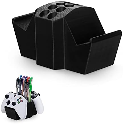 Game Controller Holder & Desktop Pen Organizer Stand With Ten Slots for Pens, Pencils, Stationery, Craft Tools & More - Universal Design for PS5 XBOX SERIES X ONE PS4 SWITCH PC Gamepads - D05 - Black by Brainwavz