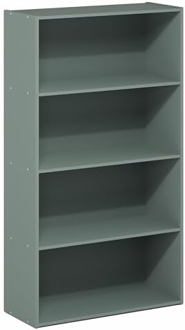 Furinno PASIR Book Shelf, 3-Tier Bookshelf, Storage Shelves Bookcase, 9.7 x 23.7 x 31.5, for Living Room, Bedroom, Home Office, Sage Green - Image 7