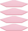 Homode Corner Shelf Wall Mount, Set of 4 Corner Floating Shelves, Wood Hanging Storage Shelving with Cord Hole, Wall Shelf Organizer for Bathroom Bedroom Living Room Office, Pink by Homode