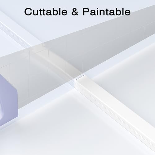 Delamu 157in Cord Covers for Wires on Wall, Cord Hider for 1 Cord, Paintable Cable Hider, Cable Management Wire Covers for Cords, W0.55 H0.4in, White - Image 6