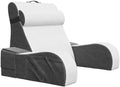 Kölbs Wedge Reading Cushion, Back Pillow for Bed Sitting Up, Cushion with Arms for TV Book Gaming Dorm Rooms, Backrest (Grey/White, Standard) by Kolbs