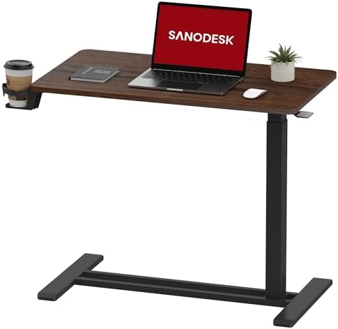 SANODESK 32'' Mobile Standing Desk with Hidden Wheels,Pneumatic Laptop Desk by sanodesk