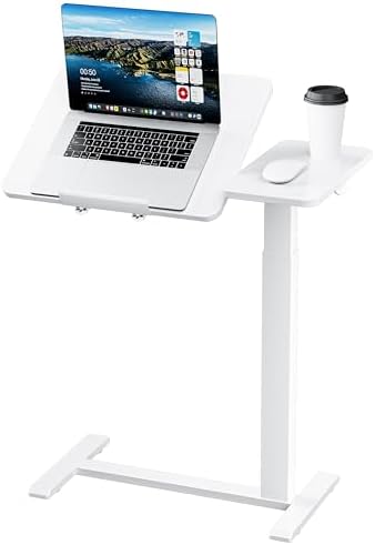 Ywin Medical Overbed Table with Wheels, Lift 27-43in, White by Unknown