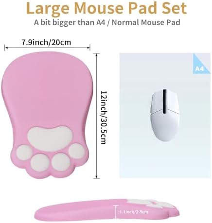 L-SPOUTTO Ergonomic Mouse Pad with Wrist Rest,Pink Mouse Pad Wrist Support - Image 4