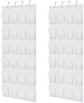 GORILLA GRIP Over the Door Shoe Organizer, 24 Large Pockets, White 2 Pack by Unknown