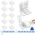 10Packs 2-Pin RGB LED Light Strip Connectors 8mm Unwired Gapless Solderless Adapter Terminal Extension by WENHSIN
