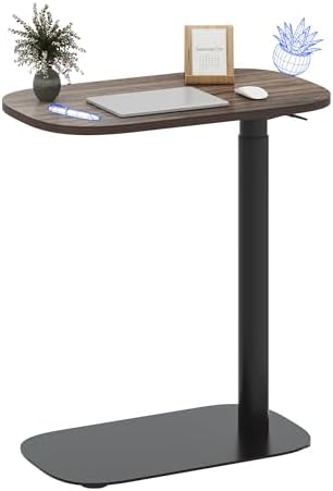 FLEXISPOT 24''Adjustable C Table Gas Spring Mobile Side End Table by Unknown