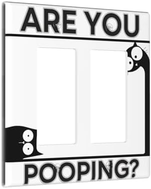 Decorative Outlet Covers Funny Bathroom Art with Are You Pooping Sign 2 Gang Light Switch Cover Plate Double Rocker Wall Plate Gfci Switch Plate Covers Plug Faceplate for Country Decor - Image 2