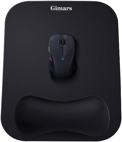 Gimars Large Smooth Superfine Fibre Memory Foam Ergonomic Mouse Pad Wrist Rest Support Mousepad with Nonslip Base for Laptop, Computer, Gaming&Office by Gimars