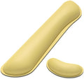 Dapesuom Keyboard Wrist Rest Set, Cute PU Leather Wrist Cushion for Computer Keyboard and Mousepad, Memory Foam Mouse Pad Rests Support with Non-Slip Base for Typing Pain Relief, Laptop, Lemon Yellow by Unknown