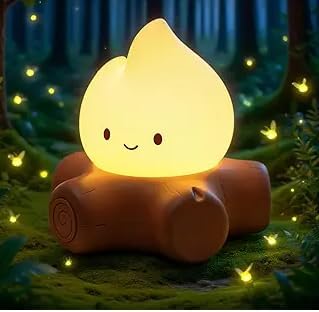 Cute Fake Campfire Lamp, Rechargeable Night Light with Flickering Candle Mode, Portable Mood Lighting for Bedroom Decor, Desk Accessories, Camping & Gifts (Basic Version) - Image 8