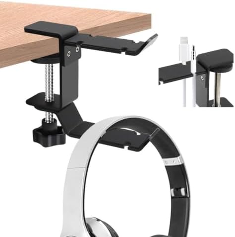 Headphone Stand Holder, Foldable Metal Hook, Under Desk Mount for - Image 6
