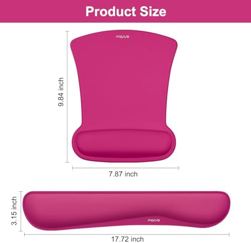 MOSISO Wrist Rest Support for Mouse Pad & Keyboard Set, Rose Red - Image 6