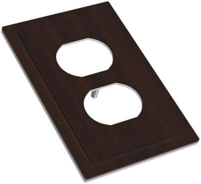 Outlet Covers Rustic Vintage Dark Brown Wood Grain Decorative 1 Gang Duplex Light Switch Cover Plate Single Electrical Receptacle Wall Plate Plug Switchplate Faceplate for Farmhouse Decor - Image 3