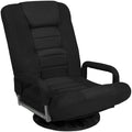 Best Choice Products Swivel Gaming Chair 360 Degree Multipurpose Floor Chair Rocker for TV, Reading, Playing Video Games w/Lumbar Support, Armrest Handles, Adjustable Foldable Backrest - Black/Black by Unknown