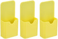 PATIKIL 3pcs Magnetic Pen Marker Holders, 50x27mm Dry Erase Marker Pencil Holder Cup Organizer for Classroom Home Office Refrigerator Whiteboard Locker, Yellow, 4x2x1 by PATIKIL