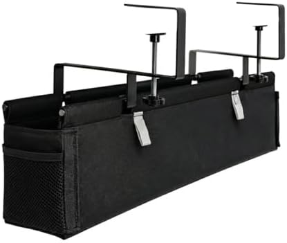 Anti-Sag Metal Base Under Desk Cable Tray, No Drill, 28inch Black by Unknown