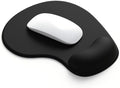 Office Mousepad with Gel Wrist Support - Ergonomic Gaming Desktop Mouse Pad Wrist Rest - Design Gamepad Mat Rubber Base for Laptop Computer -Silicone Non-Slip Special-Textured Surface (03Black) by DEMONCHEST