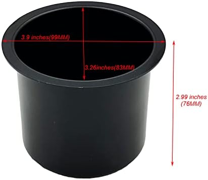 SEETOOOGAMES Jumbo Aluminum Drop-in Poker Table Cup Holder Insert (4pcs Black) - Image 2