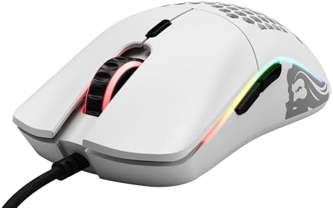Glorious Model O Wired Gaming Mouse 67g Superlight Honeycomb Design, RGB, Pixart 3360 Sensor, Omron Switches, Ambidextrous - Matte White - Image 3