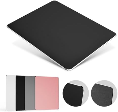 HONKID Hard Metal Mouse Pad for Desk Travel Mouse Pad for Magic Mouse Black by HONKID