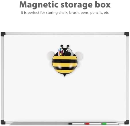 Magnetic Pen Holder Bee Shape Whiteboard Marker Organizer 6.69X6.10X1.88In Desk Storage Box for Office School Supplies - Image 3
