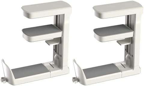 Headphone Hook - Adjustable Clamp-on Headphone Holder (White_2 Pack) by Unknown