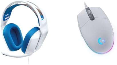 Logitech G335 Wired Gaming Headset + G203 Wired Gaming Mouse Bundle - White by LogitechG