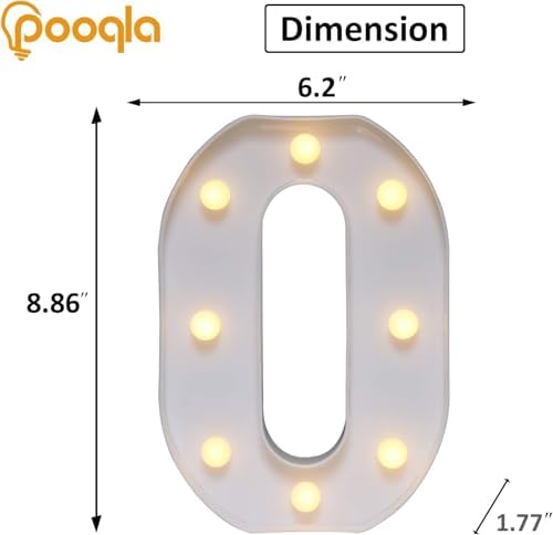 Pooqla LED Light Up Numbers, Marquee Number with Remote for Birthday Decoration, Lighted Numbers Gift for Boys Girls Party Backdrop Wedding Anniversary Decor, Warm White and Cool White Number 0 - Image 5