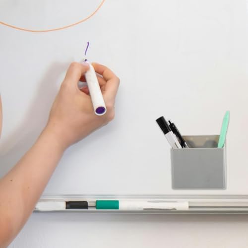 Suction Cup Pen Holder Whiteboard Pen Dry Erase Organizer Abs Light Grey 2 Pack - Image 2