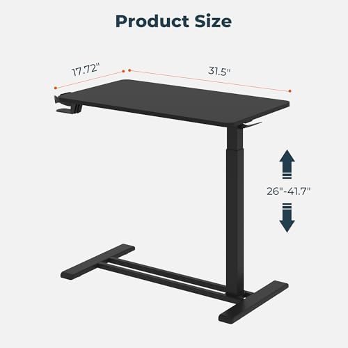 32''Large Medical Overbed Bedside Table with Wheels,Rolling Table - Image 3