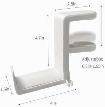 Headphone Hook，Headphone Stand，PC Gaming Headset Holder for Desk，Headset Hook，Desk Headphone Hanger，Desk Hook with 360-Degree Adjustable Rotation - Image 6
