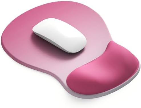 ErgoComfort Gel Wrist Rest Mouse Pad-Ergonomic Office Mousepad with Wrist Support-Non-Slip, Design Desk Accessories Mat for Home&Game Decor (06Rose Quartz) by DEMONCHEST