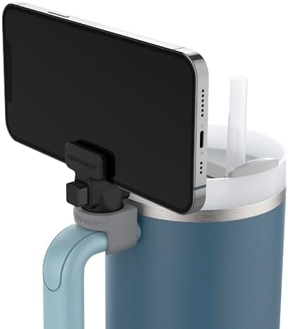 HydraClip Phone Attachment - Watch, Carry, Record, & Stay Organized, Use as Phone Stand or Tripod, Hands Free Detachable, Stanley Cup Accessories, Spring Loaded Secure Grip (Black) by Hydracup