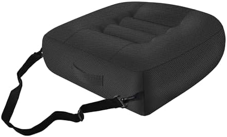 Car Booster Bandage Seat Cushion for Short Adults Thick Breathable Mesh Height Adjustable for Driving, Office & Home Use Universal Fit for Cars, Trucks & Wheelchairs 15.7"x15.7"x4.7"-Black by Runfider