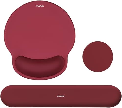 MOSISO Wrist Rest Support for Mouse Pad&Keyboard Set, Wine Red by MOSISO