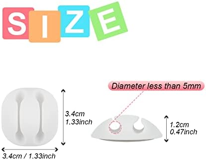 Shintop 6pcs White Double Cable Clips for Organizing Phone Charger - Image 2