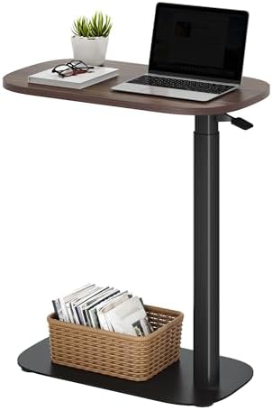 SANODESK 24''Standing Desk Pneumatic Height Adjustable Mobile Overbed Table by sanodesk