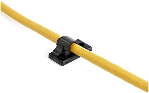 StarTech 100 Adhesive Cable Management Clips, Black, TAA, Sticky (CBMCC1) - Image 6