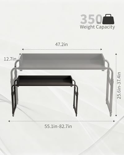 Saifu Overbed Table with Wheels, Black - Image 2