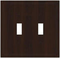 Decorative Light Switch Cover Plate Rustic Vintage Dark Brown Wood Grain 2 Gang Switch Plate Covers Double Toggle Wall Plate Dual Device Electrical Switchplate Dimmer Faceplate Farmhouse by JOOJIAO