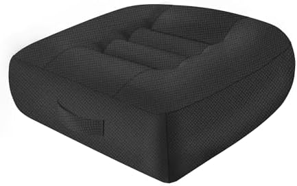 Car Booster Thick Height Adjustable Seat Cushion with Breathable Mesh Cover, Portable Seat Cushion for Driving, Office Chairs Wheelchairs Trucks SUV's and Home Use Black by Runfider