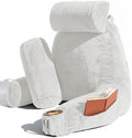 Nestl Reading Pillow for Bed, Back Pillow for Sitting Up in Bed, White | 22” Backrest Pillow Includes Neck & Lumber Pillow, Adjustable Shredded Memory Foam Fill, OEKO-TEX, Dorm Essentials for Adults by Nestl