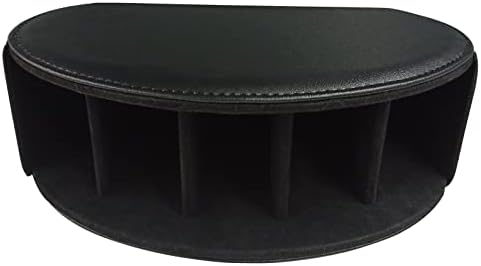 Leather Remote Control Holder with 5 Compartments TV Remote Caddy Storage Box/Tray,Desktop Organizer Store Controller,Glasses,Brush,Media Player,Pen,Space Saver for Bedside Table/Office Desk(Black) - Image 2