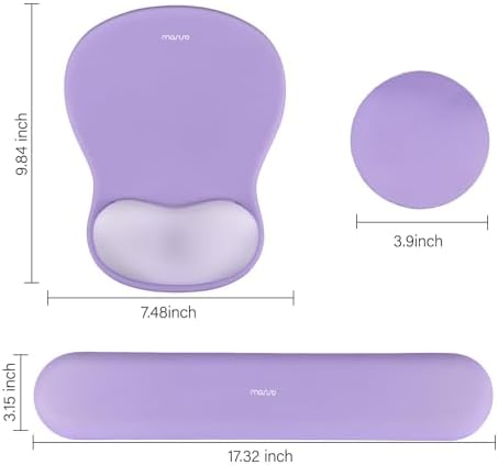 MOSISO Wrist Rest Support for Mouse Pad&Keyboard Set, Purple - Image 7