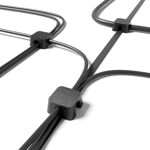 Magnetic Cable Organizer – Desktop Multipurpose Cord Keeper & Cable Management Clip for Home & Office (Black Block 20Pcs) by Unknown