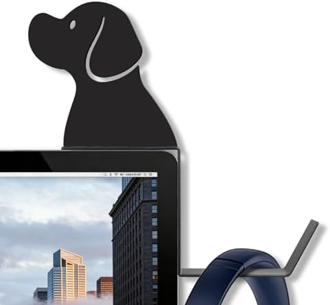 Metal Dog and Cat Headphone Holder for Monitor, Labrador, Black by Zzbakress