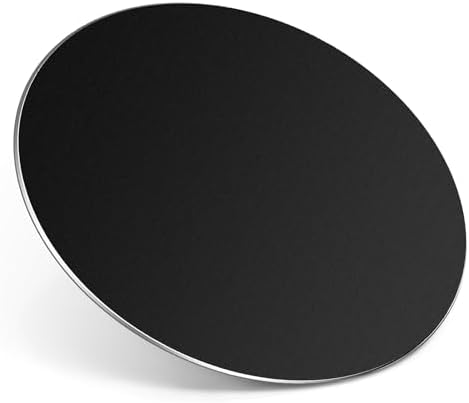 HONKID Metal Aluminum Mouse Pad Thin Hard Mousepad 7.87 * 7.87 Round Black by HONKID