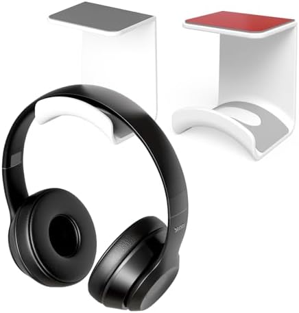 Universal Gmae Headphone Stand Under-Desk Headset Hook Adhesive Headphone Hanger for Ear Headphone, Game Accessories(Under Desk White) - Image 2