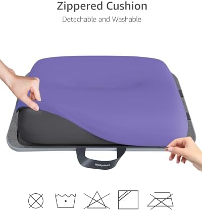 Lap Desk with Washable Cushion – Fits up to 15.6-Inch Laptops – Portable Laptop Desk & Stand – Bed desks & Tray for Writing, Reading, Working, Gaming on Bed, Couch, Floor – Istudyniture-Small, Purple - Image 5